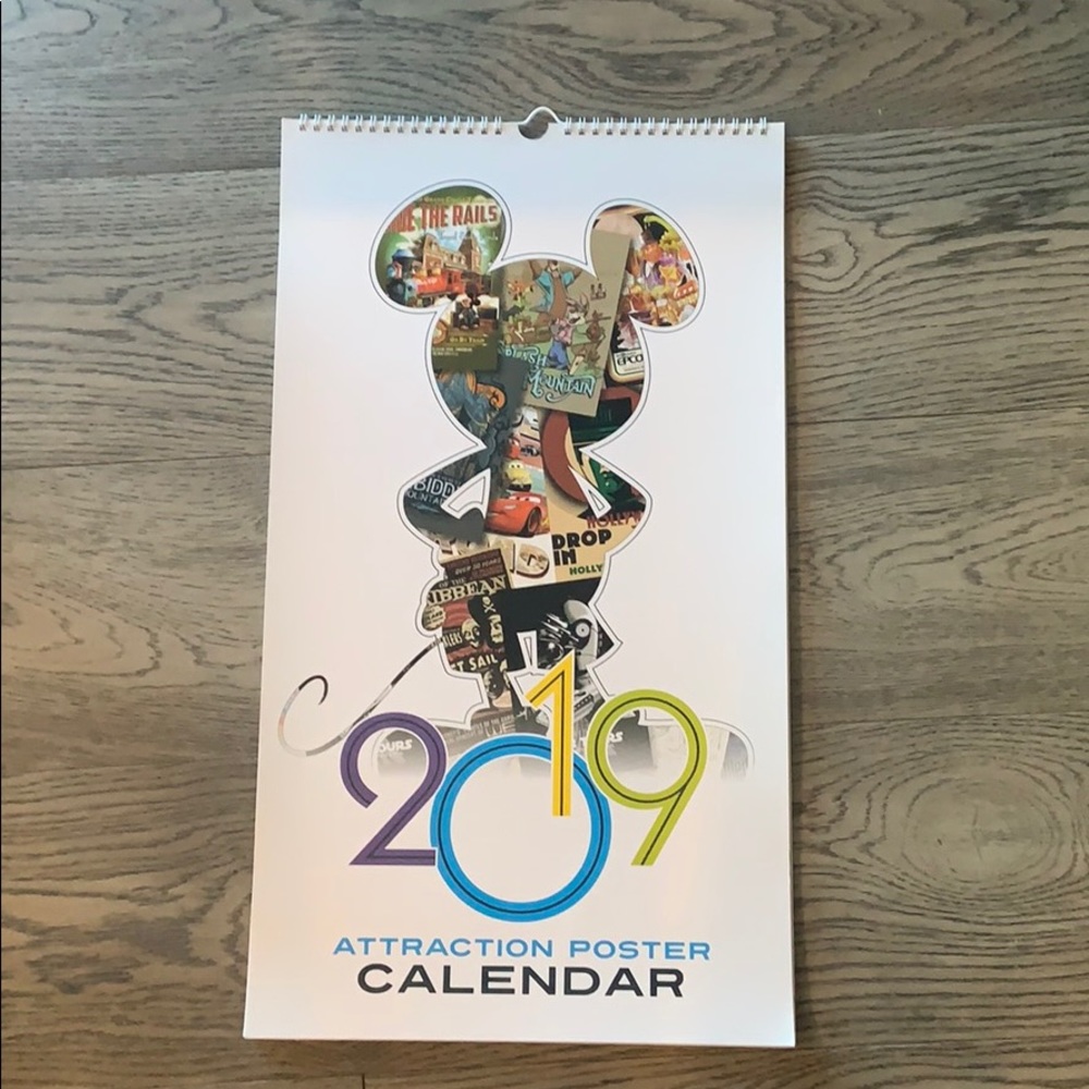 Disney 2019 Attraction Calendar- poster 12x18 🖼